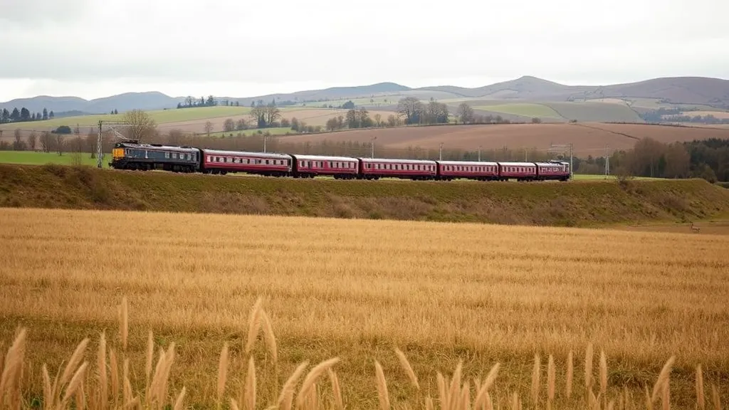 A train crossing open country
